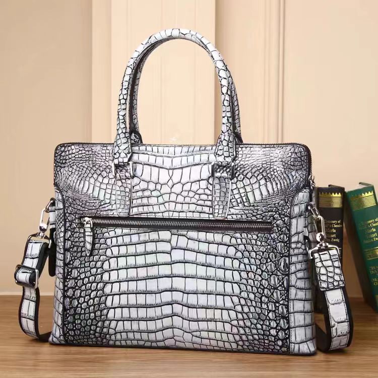 Personalized Satchel Bag Women’s Vegan Leather Crocodile-Embossed Pattern With Top Handle Large Shoulder Bags Handbags